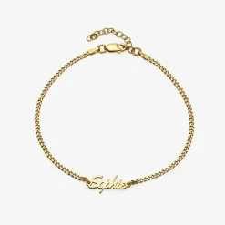 Allora Name Ankle Bracelet - Gold Vermeil