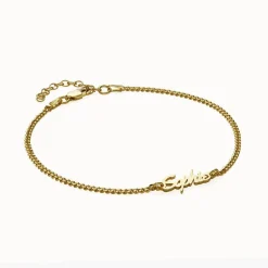 Allora Name Ankle Bracelet - Gold Vermeil