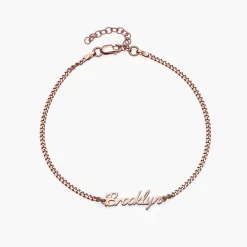 Allora Name Ankle Bracelet - Rose Gold Vermeil