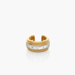Baguette Cubic Zirconia Ear Cuff - Gold Vermeil