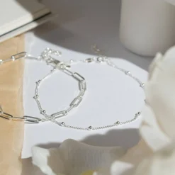 Bobble Chain Anklet/Bracelet - Silver