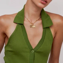 Bubble Up Initial Necklace - Gold Vermeil