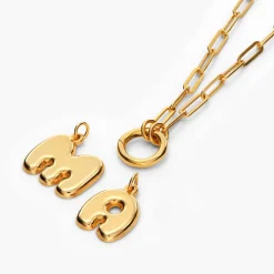 Bubble Up Initial Necklace - Gold Vermeil
