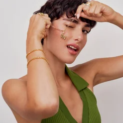 Bubble Up Initial Necklace - Gold Vermeil