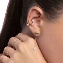 Capri Floating Diamond Stud Earrings - Gold Vermeil