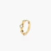 Cartilage Hoop Earring with Diamonds - 14k Solid Gold