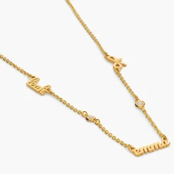 Charm Me Name Necklace with Diamond - Gold Vermeil
