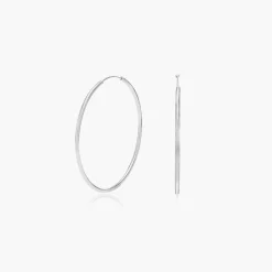 Cher Large Hoop Earrings - Silver