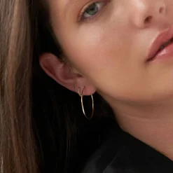 Cher Medium Hoop Earrings - 14K Solid Gold