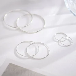 Cher Medium Hoop Earrings - Silver