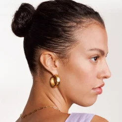 Chunky Dome Hoops - Gold Vermeil