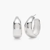 Chunky Dome Hoops - Silver