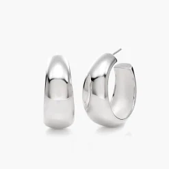 Chunky Dome Hoops - Silver