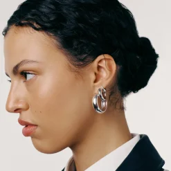 Chunky Dome Hoops - Silver