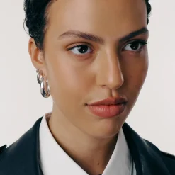 Chunky Dome Hoops - Silver