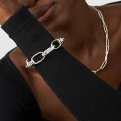 Chunky Paperclip Bracelet With Engraving - Silver