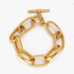 Chunky Paperclip Bracelet With Engraving - Gold Vermeil