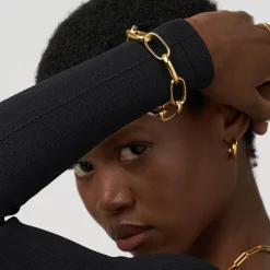 Chunky Paperclip Bracelet With Engraving - Gold Vermeil