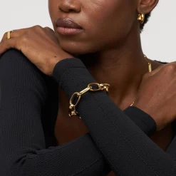 Chunky Paperclip Bracelet With Engraving - Gold Vermeil