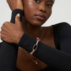 Chunky Paperclip Bracelet With Engraving - Rose Gold Vermeil