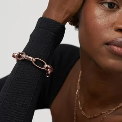 Chunky Paperclip Bracelet With Engraving - Rose Gold Vermeil