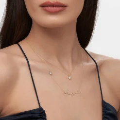 Classic 0.3 ct Round Shape Diamond Necklace - 14k Solid Gold