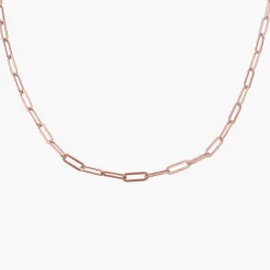 Classic Paperclip Chain Necklace - Rose Gold Vermeil