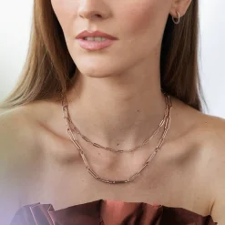Classic Paperclip Chain Necklace - Rose Gold Vermeil