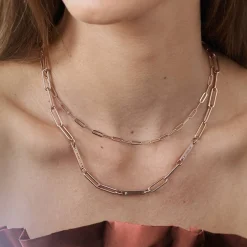 Classic Paperclip Chain Necklace - Rose Gold Vermeil