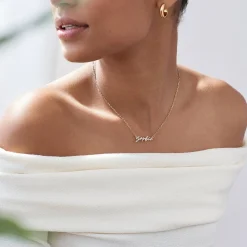 Coco Name Link Necklace - 14K Solid Gold