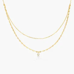 Double Chain Necklace - Gold Plating