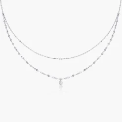 Double Chain Necklace - Silver