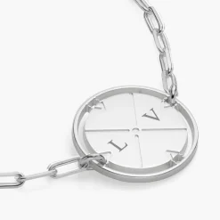 Engraved Compass Bracelet - Silver