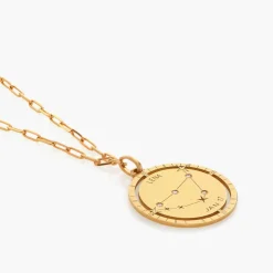 Engraved Constellation Necklace with Diamonds - Gold Vermeil