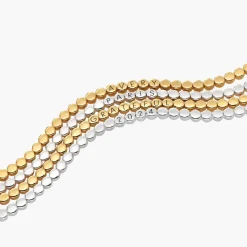 Engraved Dot Bracelet - Gold Vermeil