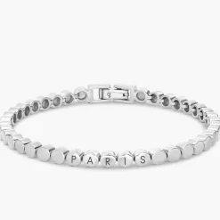 Engraved Dot Bracelet - Silver
