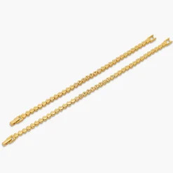 Engraved Dot Bracelet with Diamonds - Gold Vermeil