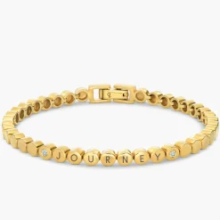 Engraved Dot Bracelet with Diamonds - 14K Solid Gold