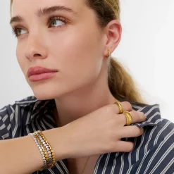 Engraved Dotted Heart Bracelet - Silver