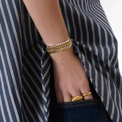 Engraved Dotted Heart Bracelet - Silver