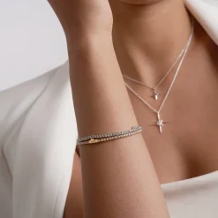 Engraved Moissanite Tennis Bracelet - 14k Solid Gold