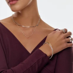 Engraved Moissanite Tennis Bracelet- Silver