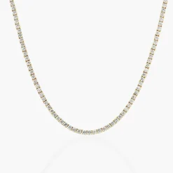 Engraved Moissanite Tennis Necklace - Gold Vermeil