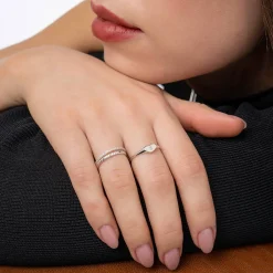 Heart Signet Ring with Initial - Silver