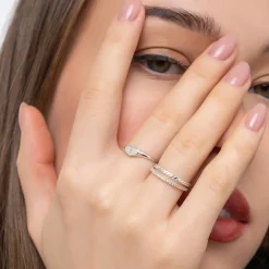 Heart Signet Ring with Initial - Silver