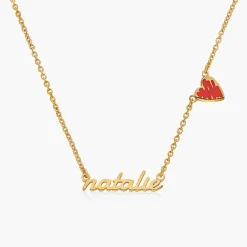 Heartbeat Name Necklace - Gold Vermeil
