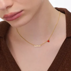 Heartbeat Name Necklace - Gold Vermeil