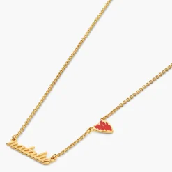 Heartbeat Name Necklace - Gold Vermeil