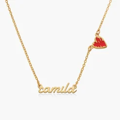 Heartbeat Name Necklace - 14K Solid Gold
