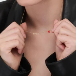 Heartbeat Name Necklace - 14K Solid Gold